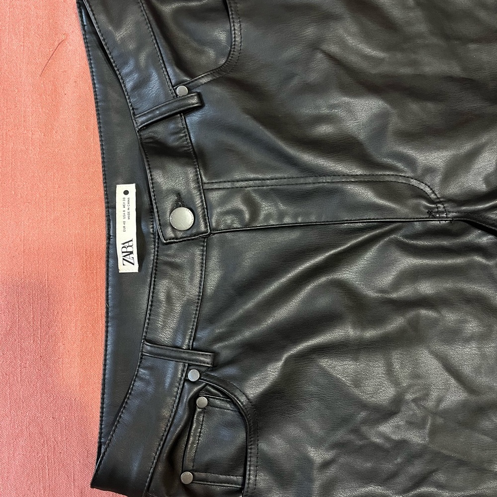 Zara Black Leather Pants